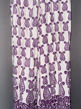 White & Purple Printed Wide-Leg Jumpsuit